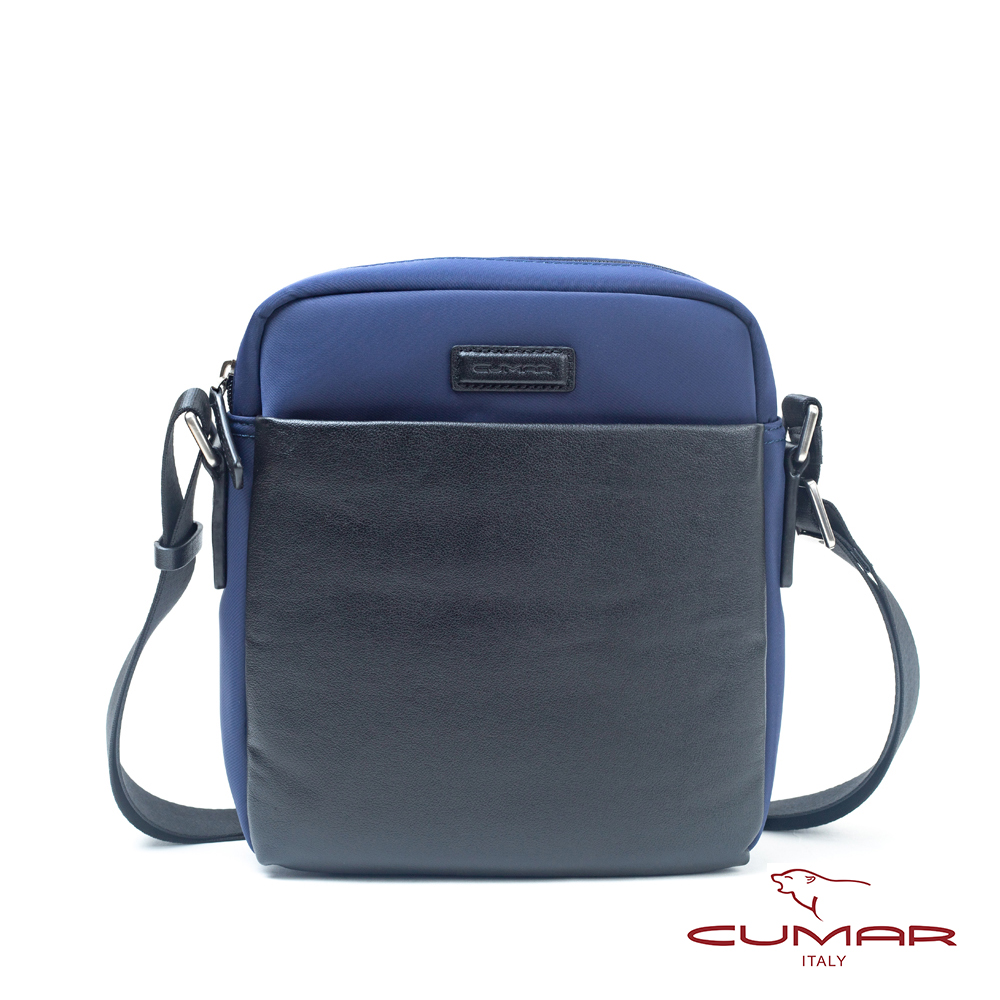 【CUMAR】SPIRIT 直式側背包 - 義大利牛皮 / 尼龍布 - 藍色 0296-J31✿30B001
